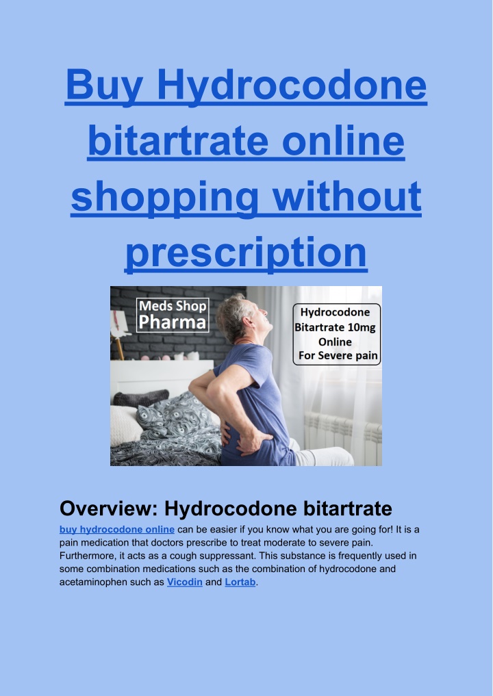 buy hydrocodone bitartrate online shopping
