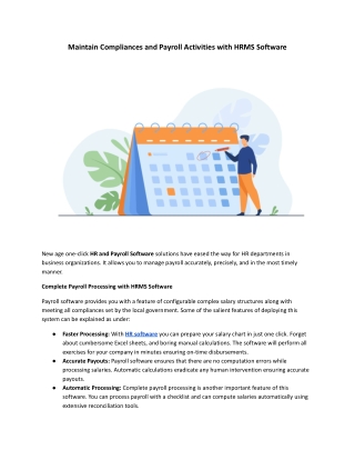 maintain compliances and payroll activities with