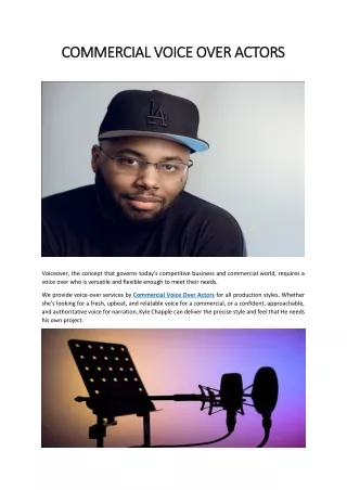 Commercial Voice Over Actors