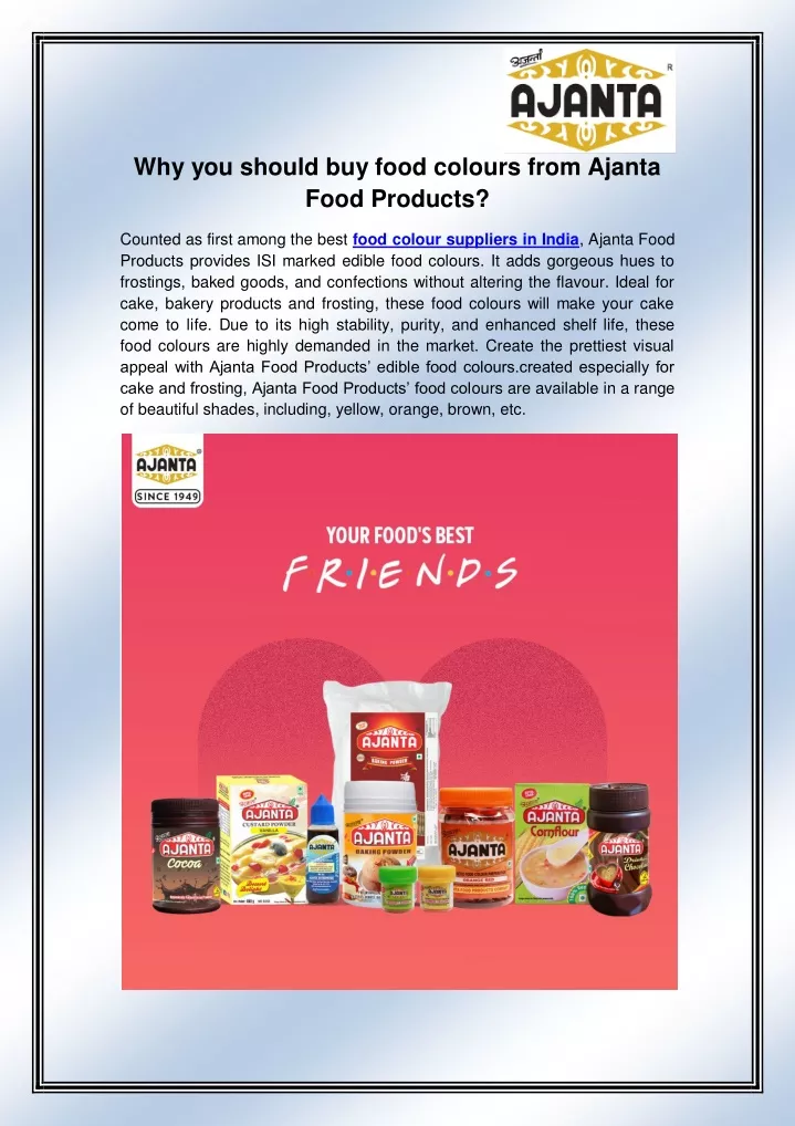 why you should buy food colours from ajanta food