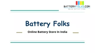 Online Battery Store In India - Battery Folks