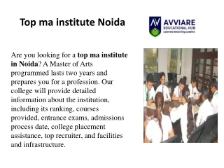 Top ma institute Noida