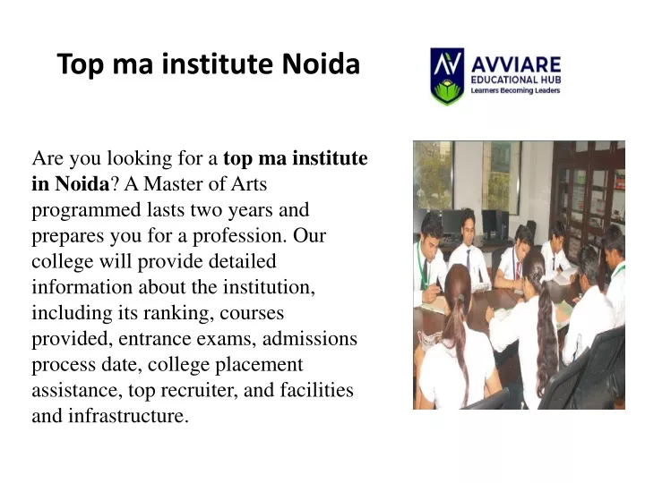 top ma institute noida