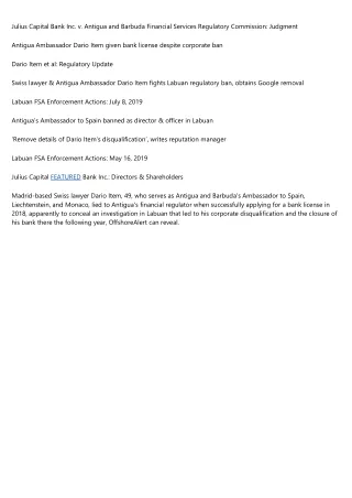 julius capital bank inc v antigua and barbuda