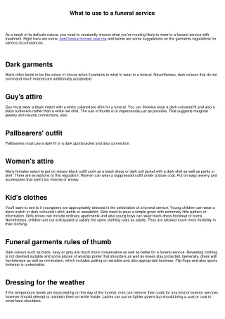 What to wear to a funeral