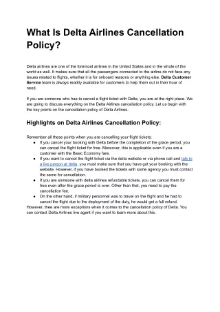 what is delta airlines cancellation policy