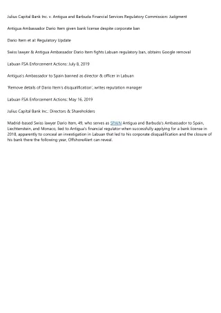 julius capital bank inc v antigua and barbuda