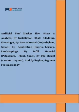 Artificial Turf Market Research Report, Size, Share, Industry Outlook - 2028