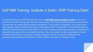 SAP MM Training  Institute in Delhi