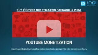 Buy YouTube monetization package in India