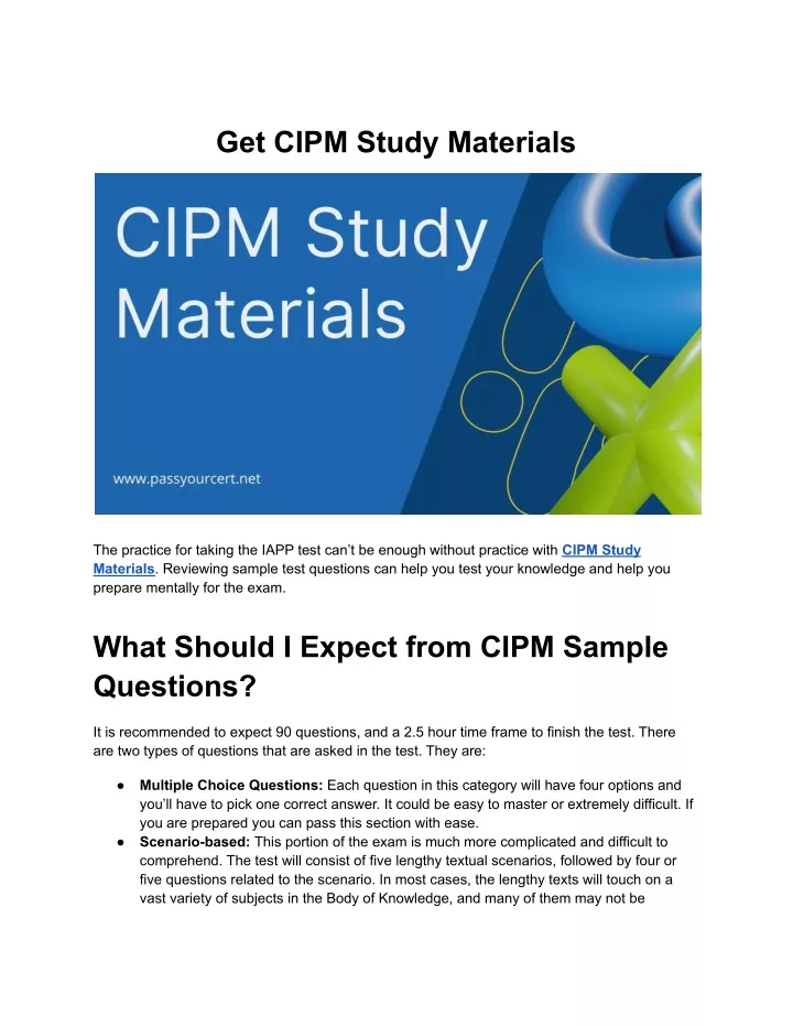 get cipm study materials