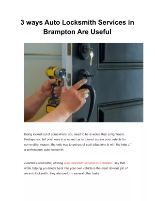 3 ways auto locksmith services in brampton