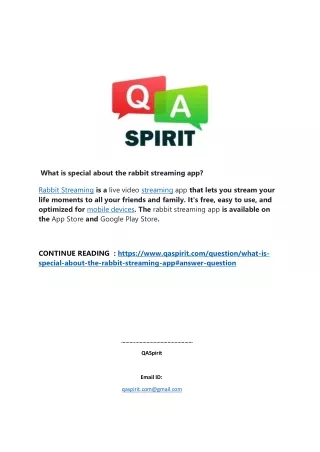 what is special about the rabbit streaming app