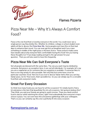 Pizza Near Me – Why It’s Always A Comfort Food?