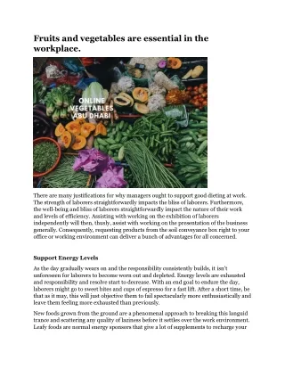 fruits and vegetables are essential