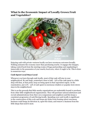 what is the economic impact of locally grown