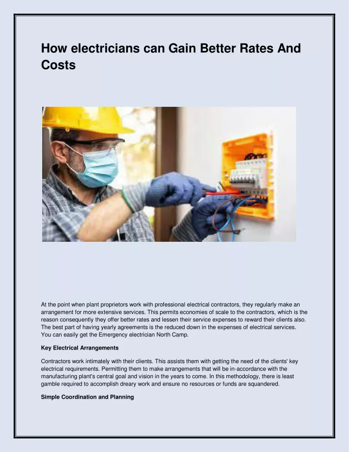 how electricians can gain better rates and costs