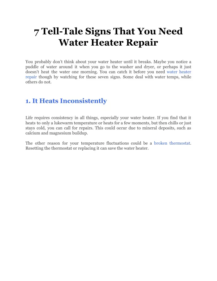 7 tell tale signs that you need water heater