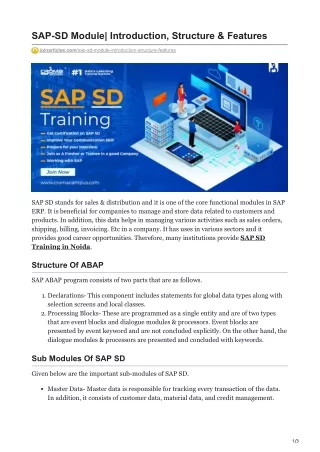 sap sd module introduction structure features