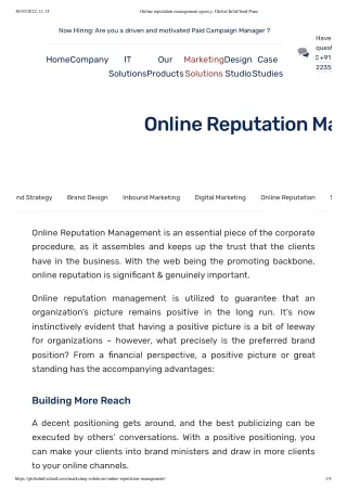 Online reputation management by Global InfoCloud Pune