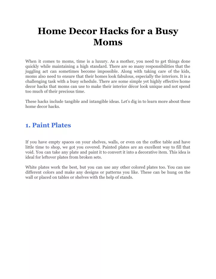 home decor hacks for a busy moms