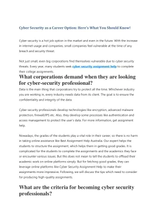 cyber s ecurity as a career option here s what