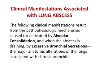 clinical manifestations associated with lung abscess