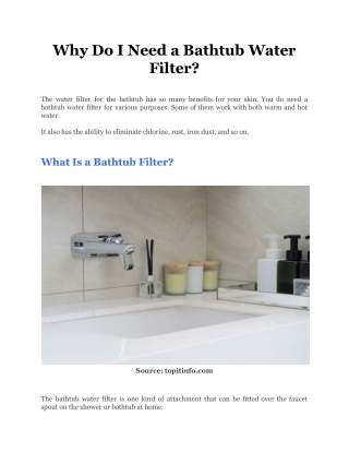 Why Do I Need a Bathtub Water Filter_