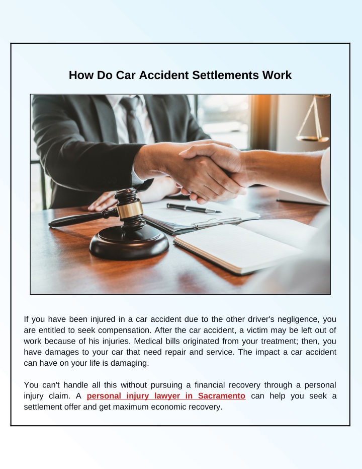 how do car accident settlements work