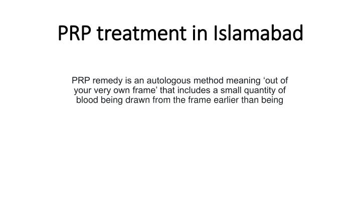 prp treatment in islamabad