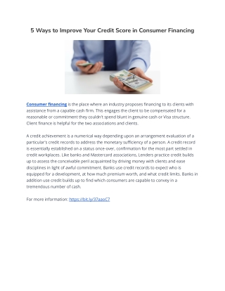 5 ways to improve your credit score in consumer