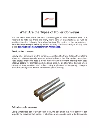Conveyor Belt - Kashetter Group of Firms