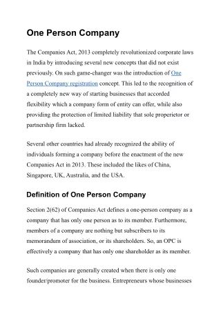 One Person Company (1)