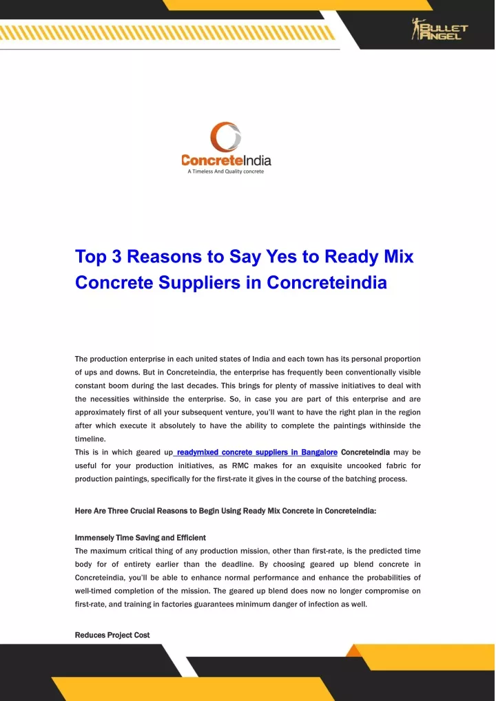 top 3 reasons to say yes to ready mix concrete