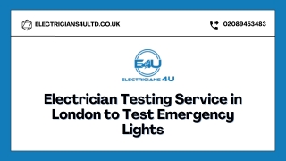 Electrician Testing Service in London to Test Emergency Lights - Electricians4u