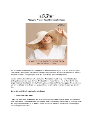 7 ways to protect your skin from pollution