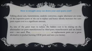 how to straight away cut down your auto parts cost