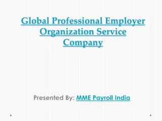 Global Professional Employer Organization Service Company