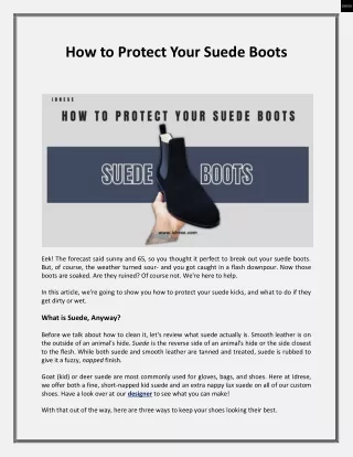 How to Protect Your Suede Boots
