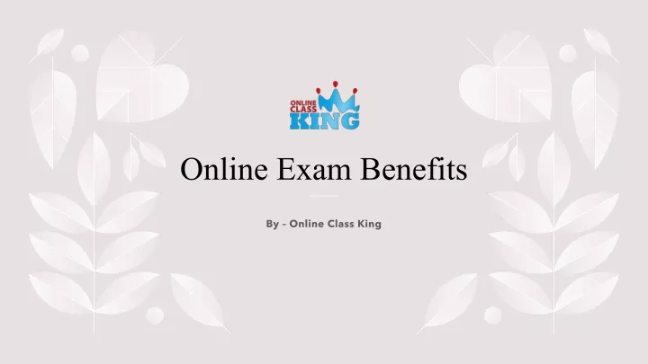 online exam benefits