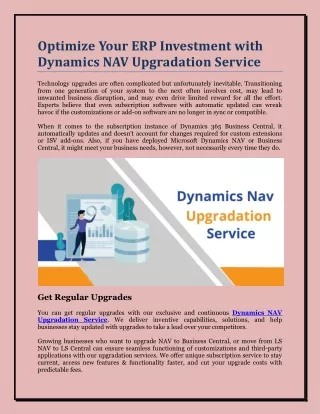 optimize your erp investment with dynamics