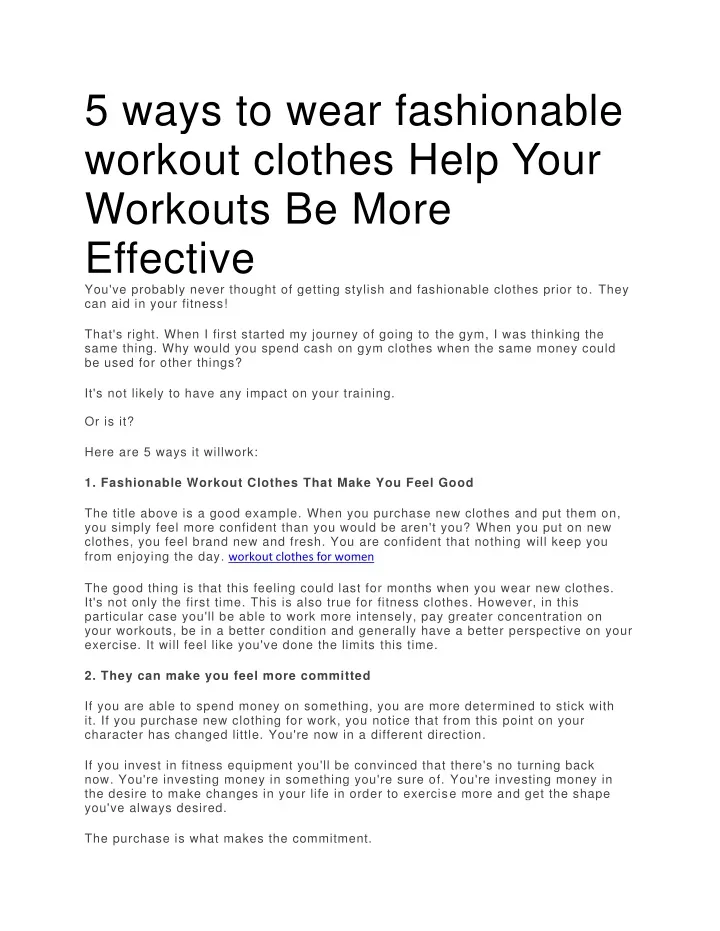 5 ways to wear fashionable workout clothes help