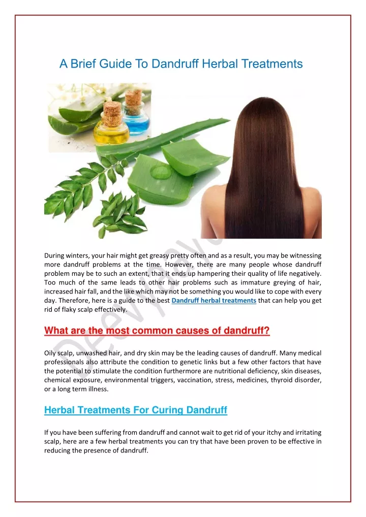 a brief guide to dandruff herbal treatments