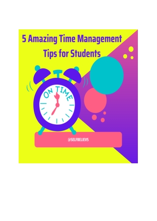 5 Amazing Time Management Tips for Students