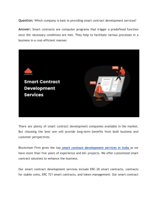 question which company is best in providing smart