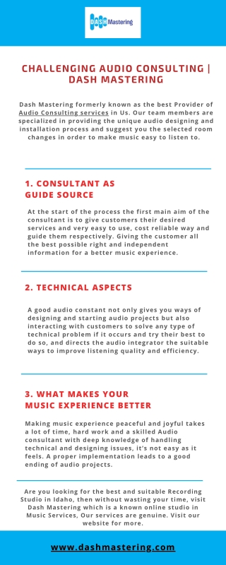 challenging audio consulting dash mastering