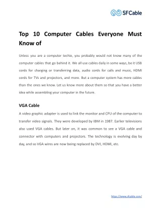 top 10 computer cables everyone must know of