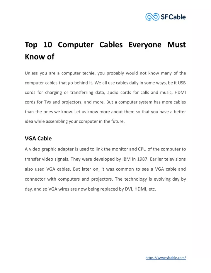 top 10 computer cables everyone must know of