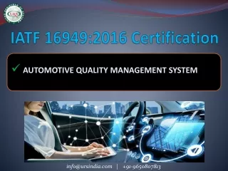 IATF 16949 for Automotive Quality Management System