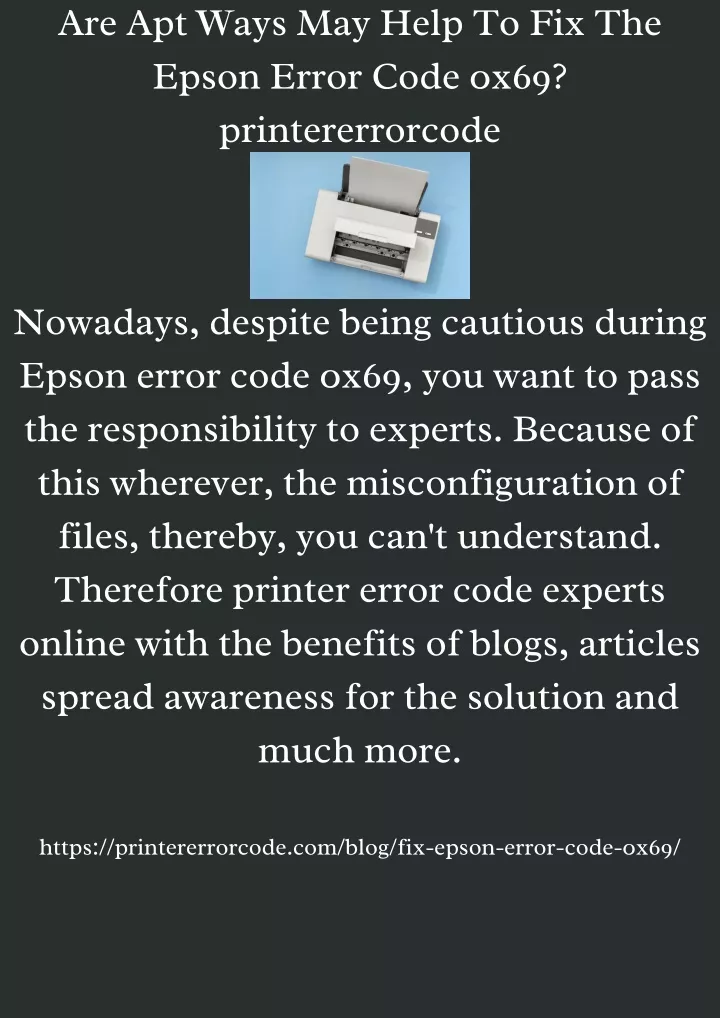 are apt ways may help to fix the epson error code